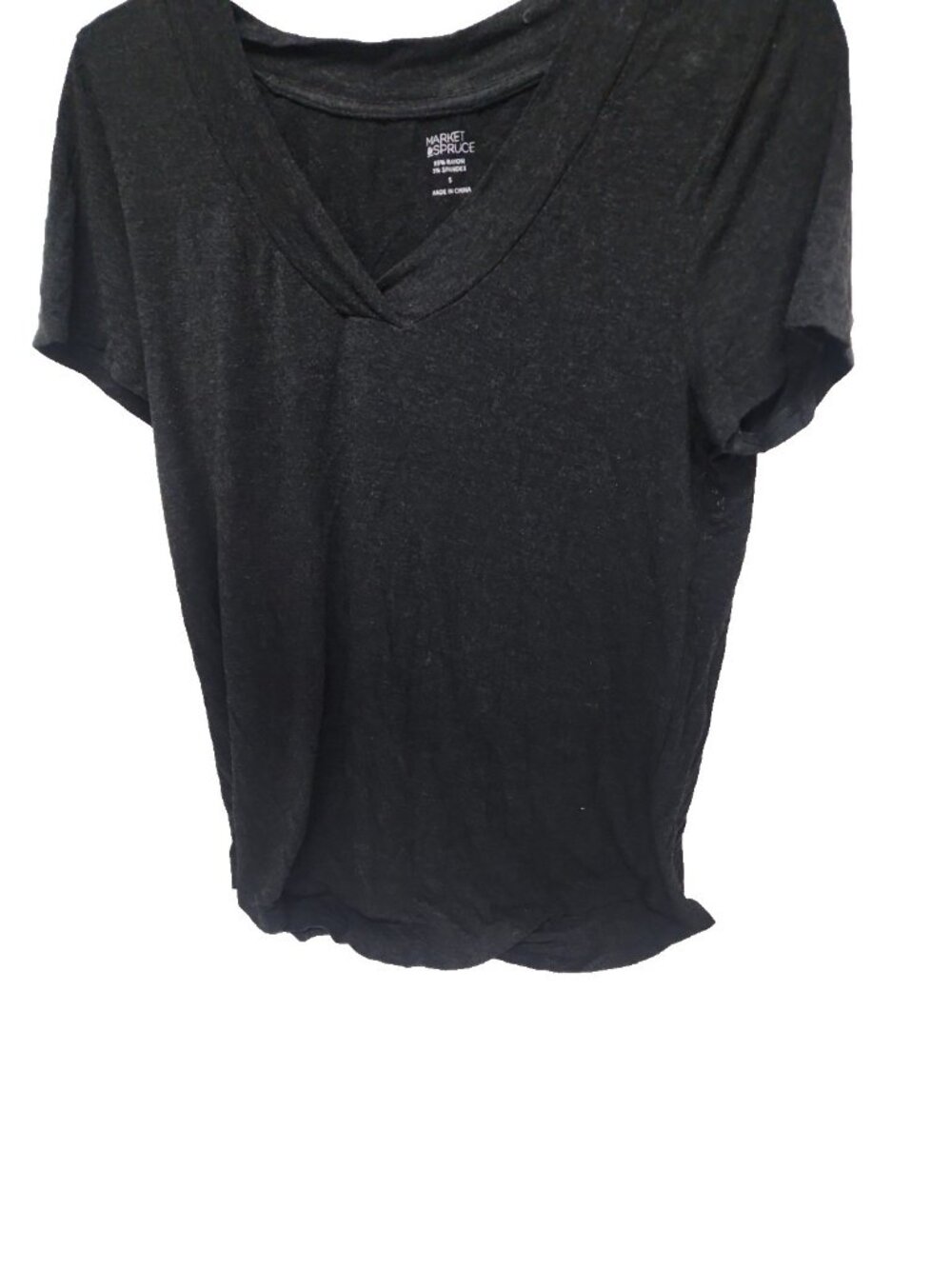 Market & Spruce Black V-Neck Short Sleeve T-Shirt Size Small Black NWOT!!!